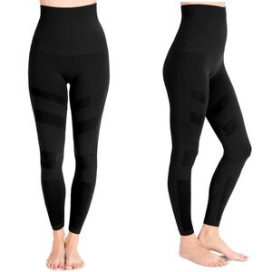 Belly Bandit Mother Tucker High Waisted Compression Moto Leggings Black